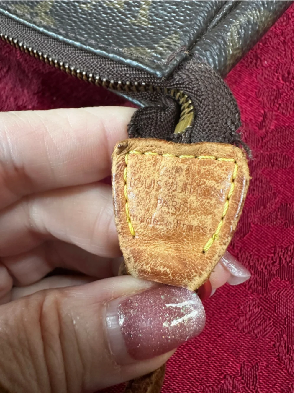 Louis Vuitton Brown and Tan Monogram Pochette Bag